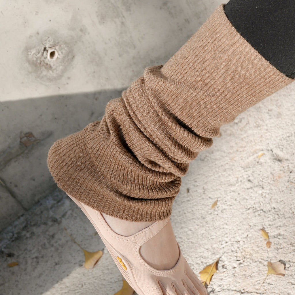 Futhan Union "Wool" Series Merino Wool Leg Warmer Camel Beige