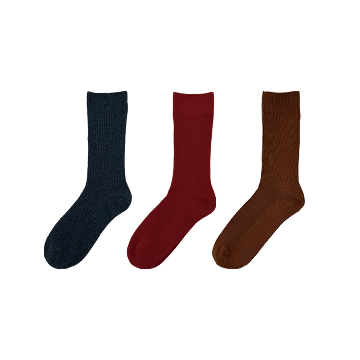 Futhan Union “Essential” Series 3 In 1 Daily Basic Color Socks G/R/B