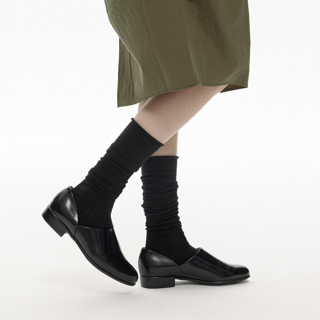 Futhan Union “Wool” Casual Knee Socks Merino Wool Black