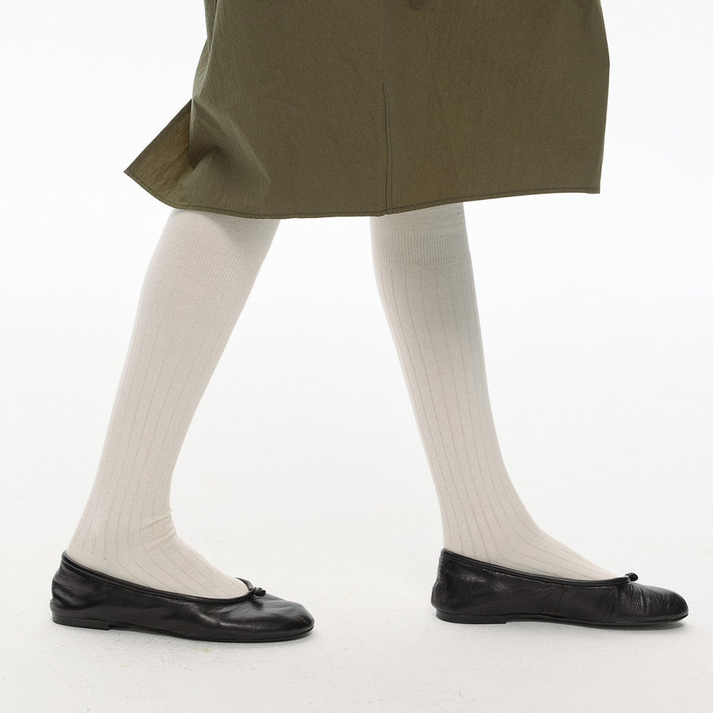 Futhan Union “Wool” Casual Knee Socks Merino Wool White