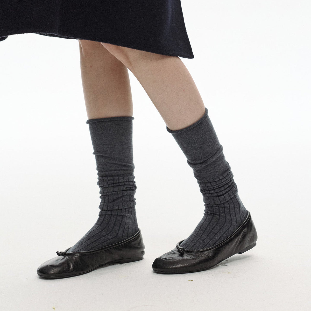 Futhan Union “Wool” Casual Knee Socks Merino Wool Gray