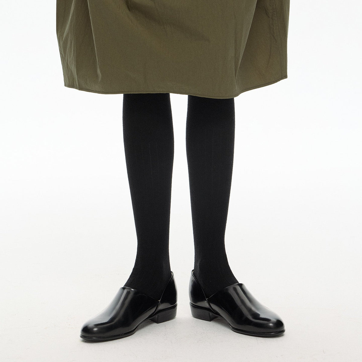 Futhan Union “Wool” Casual Knee Socks Merino Wool Black